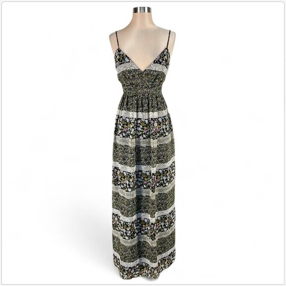 Sheri Martin Vintage Deadstock Floral Long 80's Boho Maxi Dress New NWT Size 8 - Picture 1 of 4